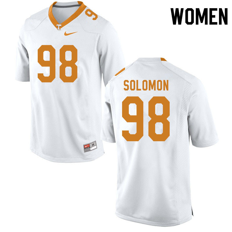 Women #98 Aubrey Solomon Tennessee Volunteers College Football Jerseys Sale-White